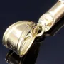 Kruzifix-Anhänger - Jesus Christus Kreuz aus edlem Gold 14k/585 Bicolor Gelbgold und Weißgold