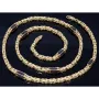 Königskette mit schwarzen Zirkonia aus 585er Gelbgold (14k)- 65cm lang, 4,5 mm breit, 28g
