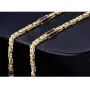Königskette mit schwarzen Zirkonia aus 585er Gelbgold (14k)- 65cm lang, 4,5 mm breit, 28g