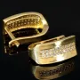 Funkelnde Ohrringe mit Zirkonia und englischem Verschluss aus massivem 585er 14K Gelbgold
