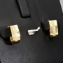 Funkelnde Ohrringe mit Zirkonia und englischem Verschluss aus massivem 585er 14K Gelbgold