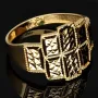 Edler Unisex Ring aus funkelndem 14k 585 Gelbgold in ausgefallenem Design in 585 14K in Ringgröße ca. 59