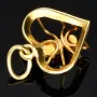 Herz-Anhänger mit Spinne in 585er 14K Gelbgold mit rotem Zirkoniabesatz