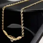 Collier für Damen aus 585 (14k) Bicolor Gold (Gelb- und Weißgold) mit einem von Zirkoniasteinen besetzten Anhänger (ca. 47 cm)