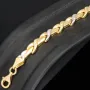 Schönes Bicolor Goldarmband mit stilvollem Dekor aus hochwertigem 585 14K Weißgold und Gelbgold (ca. 19 cm Länge)