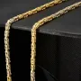 Massive Königskette in ca. 80cm Länge und 2,5mm in besonderem Bicolor Design aus 14K 585 Gold (Gelbgold und Weißgold) (ca. 35,9g)