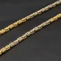 Massive Königskette in ca. 80cm Länge und 2,5mm in besonderem Bicolor Design aus 14K 585 Gold (Gelbgold und Weißgold) (ca. 35,9g)