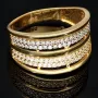 Bezaubernder Zirkonia Gold Ring für Damen in edlem 585 / 14K Gelbgold in Ringgröße ca. 56
