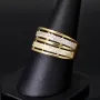 Bezaubernder Zirkonia Gold Ring für Damen in edlem 585 / 14K Gelbgold in Ringgröße ca. 56