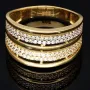 Bezaubernder Zirkonia Gold Ring für Damen in edlem 585 / 14K Gelbgold in Ringgröße ca. 56