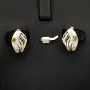Massive Ohrringe mit Zirkonia in elegantem Design und englischem Verschluss aus Bicolor 585er 14K Gold