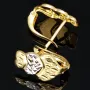 Bicolor Ohrringe in kunstvollem Design in 14K / 585 Gelbgold und Weißgold