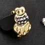 Bicolor Ohrringe in kunstvollem Design in 14K / 585 Gelbgold und Weißgold