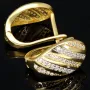 Ohrringe mit Zirkonia und englischem Verschluss aus massivem Bicolor 585er 14K Gold