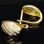 Ohrringe mit Zirkonia und englischem Verschluss aus massivem Bicolor 585er 14K Gold