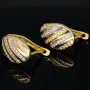 Ohrringe mit Zirkonia und englischem Verschluss aus massivem Bicolor 585er 14K Gold