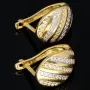 Ohrringe mit Zirkonia und englischem Verschluss aus massivem Bicolor 585er 14K Gold