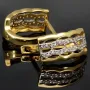 Funkelnde Ohrringe mit Zirkonia und englischem Verschluss aus massivem Bicolor 585er 14K Gold