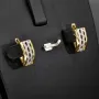 Funkelnde Ohrringe mit Zirkonia und englischem Verschluss aus massivem Bicolor 585er 14K Gold