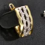 Funkelnde Ohrringe mit Zirkonia und englischem Verschluss aus massivem Bicolor 585er 14K Gold