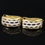 Funkelnde Ohrringe mit Zirkonia und englischem Verschluss aus massivem Bicolor 585er 14K Gold