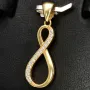Unendlichkeitszeichen - Gold - Anhänger mit Zirkonia in edlem 585 14K Gold