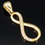 Unendlichkeitszeichen - Gold - Anhänger mit Zirkonia in edlem 585 14K Gold