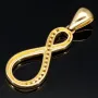 Unendlichkeitszeichen - Gold - Anhänger mit Zirkonia in edlem 585 14K Gold