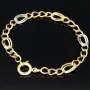 Bicolor Gold-Armband für Damen aus hochwertigem 14K 585 Gelbgold und Weißgold in elegantem Design (ca. 19-20 cm Länge)