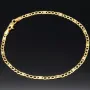 Feines Figaro Armband aus funkelndem 585 14k Gold, ca. 2mm breit, 19,5 cm lang
