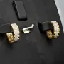 Mini Creolen mit funkelnden Zirkonia aus massivem 585 14K Gold