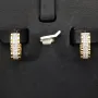 Mini Creolen mit funkelnden Zirkonia aus massivem 585 14K Gold