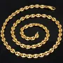 Exquisite Bohnenkette aus edlem, voll massivem 750 (18 Karat) Gelbgold (ca. 62 cm, 6mm, ca. 48,4g)