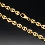 Exquisite Bohnenkette aus edlem, voll massivem 750 (18 Karat) Gelbgold (ca. 62 cm, 6mm, ca. 48,4g)
