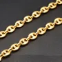 Exquisite Bohnenkette aus edlem, voll massivem 750 (18 Karat) Gelbgold (ca. 62 cm, 6mm, ca. 48,4g)