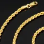 Edle Kordelkette in ca. 60 cm Länge aus hochwertigem 585er Gold 14k ca. 2,5 mm Breite