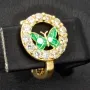 Butterfly - Ohrringe - Schmetterlinge mit Zirkoniasteinen besetzt in 585 14K Gold