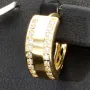 Mini Creolen mit funkelnden Zirkonia aus massivem 585 14K Gold