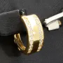 Mini Creolen mit funkelnden Zirkonia aus massivem 585 14K Gold