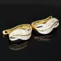 Hübsche Ohrringe aus Bicolor 585er 14K Gold mit funkelnden Zirkoniasteinen mit englischem Verschluss (Weißgold und Gelbgold)