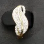 Hübsche Ohrringe aus Bicolor 585er 14K Gold mit funkelnden Zirkoniasteinen mit englischem Verschluss (Weißgold und Gelbgold)