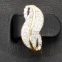 Hübsche Ohrringe aus Bicolor 585er 14K Gold mit funkelnden Zirkoniasteinen mit englischem Verschluss (Weißgold und Gelbgold)