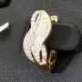 Hübsche Ohrringe aus Bicolor 585er 14K Gold mit funkelnden Zirkoniasteinen mit englischem Verschluss (Weißgold und Gelbgold)