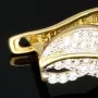 Hübsche Ohrringe aus Bicolor 585er 14K Gold mit funkelnden Zirkoniasteinen mit englischem Verschluss (Weißgold und Gelbgold)
