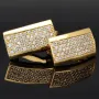 Bling Bling Ohrringe mit glitzernden Zirkonia aus massivem 585 14K Gold mit englischem Verschluss