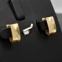 Massive Goldohrringe mit englischem Verschluss aus 585er 14K Gelbgold mit Zirkonia besetzt