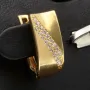 Massive Goldohrringe mit englischem Verschluss aus 585er 14K Gelbgold mit Zirkonia besetzt