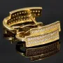 Massive Ohrringe mit Bling Bling Effekt, besetzt mit funkelnden Zirkonia aus exquisitem 585 14K Gold mit englischem Verschluss
