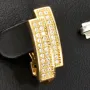 Massive Ohrringe mit Bling Bling Effekt, besetzt mit funkelnden Zirkonia aus exquisitem 585 14K Gold mit englischem Verschluss
