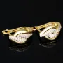 Exquisite Ohrringe mit Zirkoniabesatz und englischem Verschluss aus massivem 585er 14K Gold